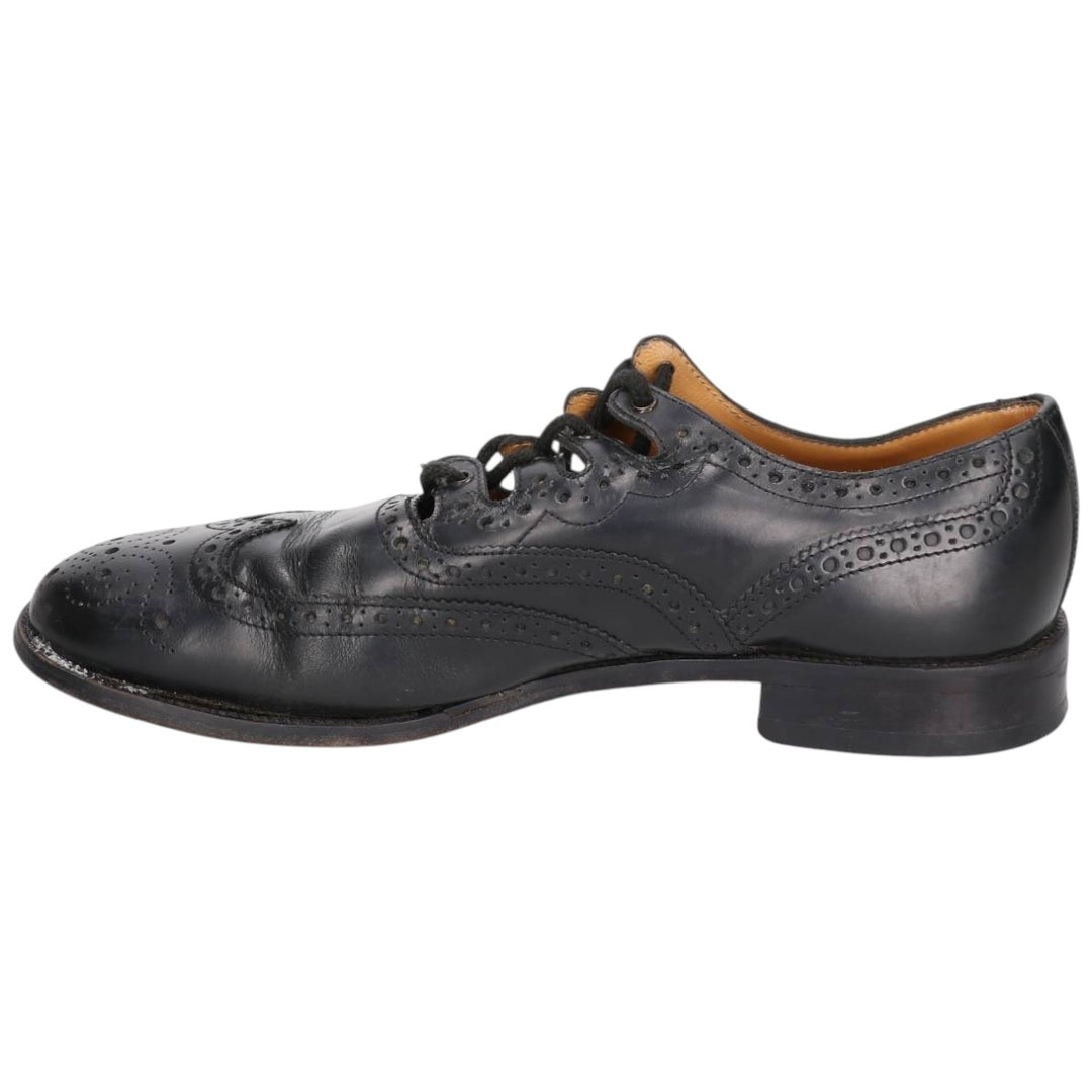 THISTLE Full Brogue Wingtip Shoes, Size 8, Men's, 10.6" (equivalent) /saa014728 Men's 27.0cm genuine leather black type Vintage Second Hand