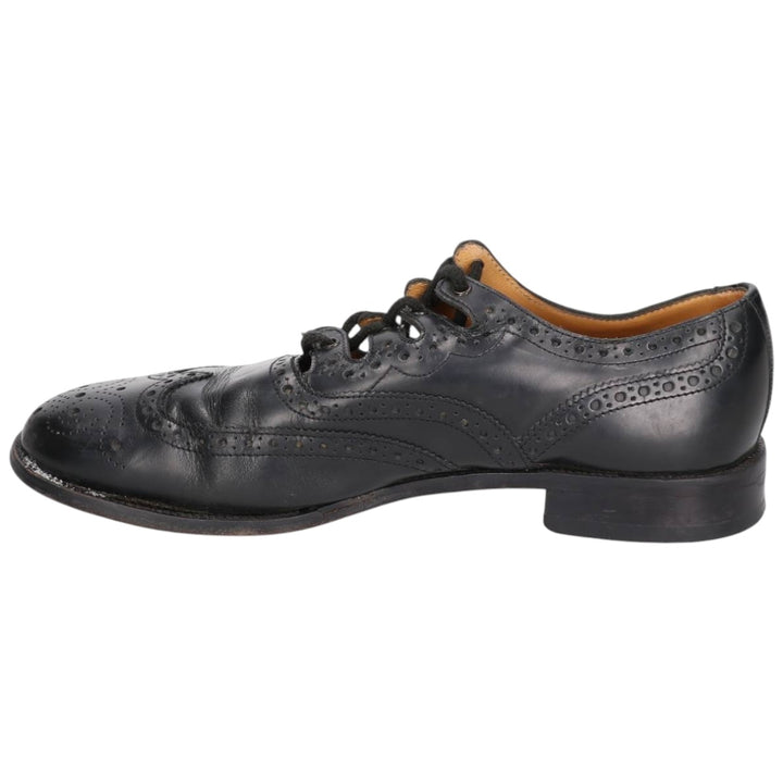 THISTLE Full Brogue Wingtip Shoes, Size 8, Men's, 10.6" (equivalent) /saa014728 Men's 27.0cm genuine leather black type Vintage Second Hand