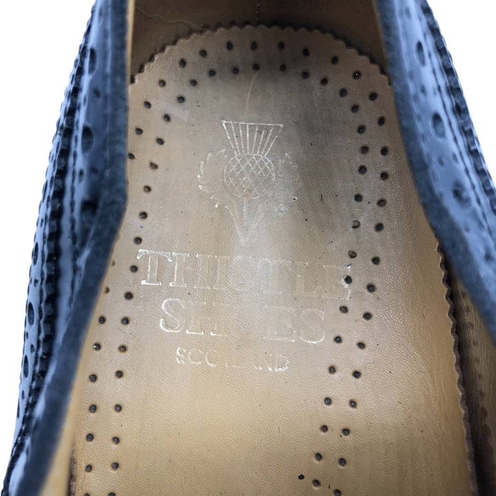 THISTLE Full Brogue Wingtip Shoes, Size 8, Men's, 10.6" (equivalent) /saa014728 Men's 27.0cm genuine leather black type Vintage Second Hand