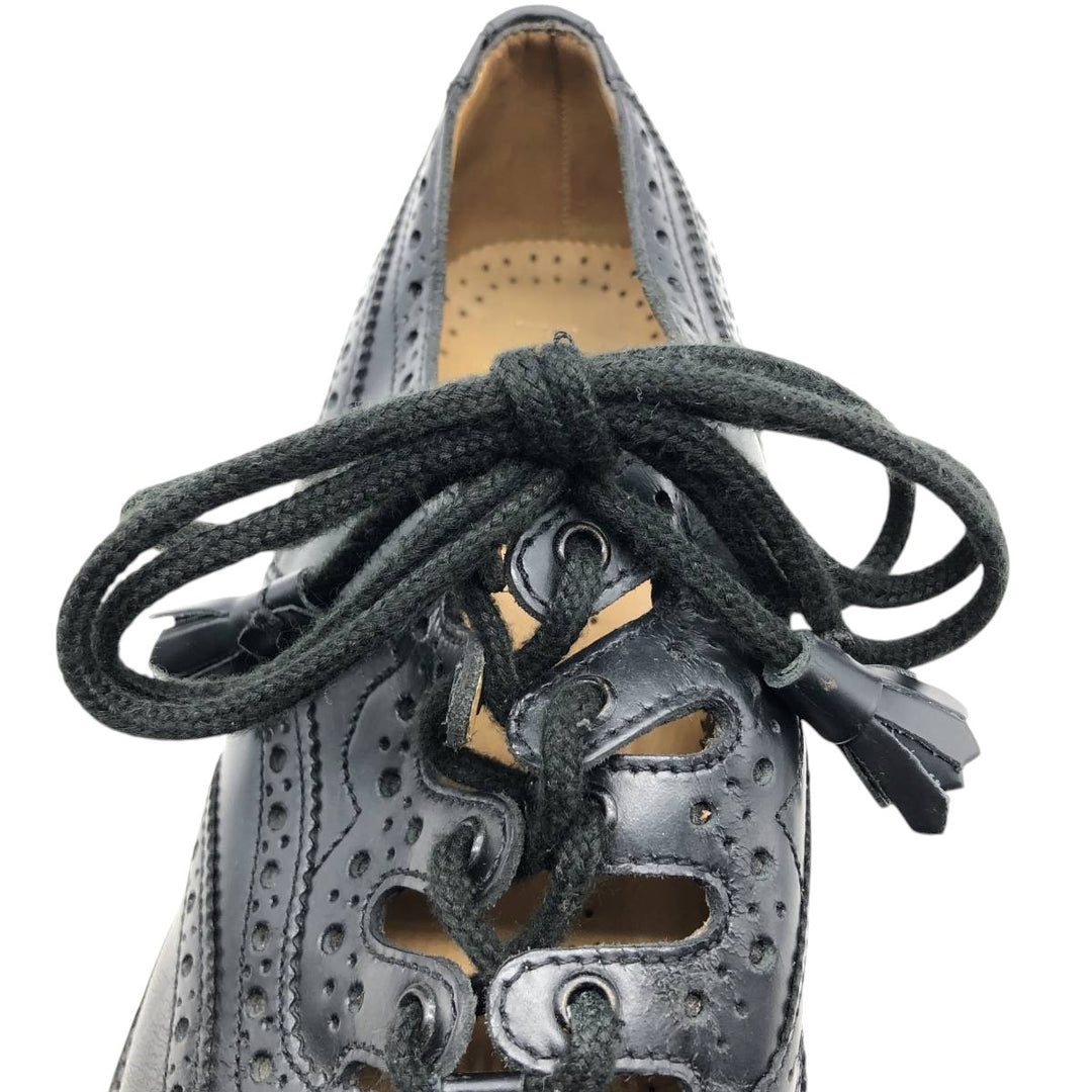 THISTLE Full Brogue Wingtip Shoes, Size 8, Men's, 10.6" (equivalent) /saa014728 Men's 27.0cm genuine leather black type Vintage Second Hand