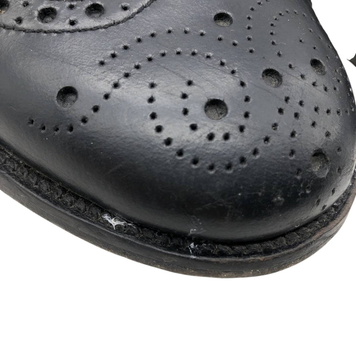 THISTLE Full Brogue Wingtip Shoes, Size 8, Men's, 10.6" (equivalent) /saa014728 Men's 27.0cm genuine leather black type Vintage Second Hand