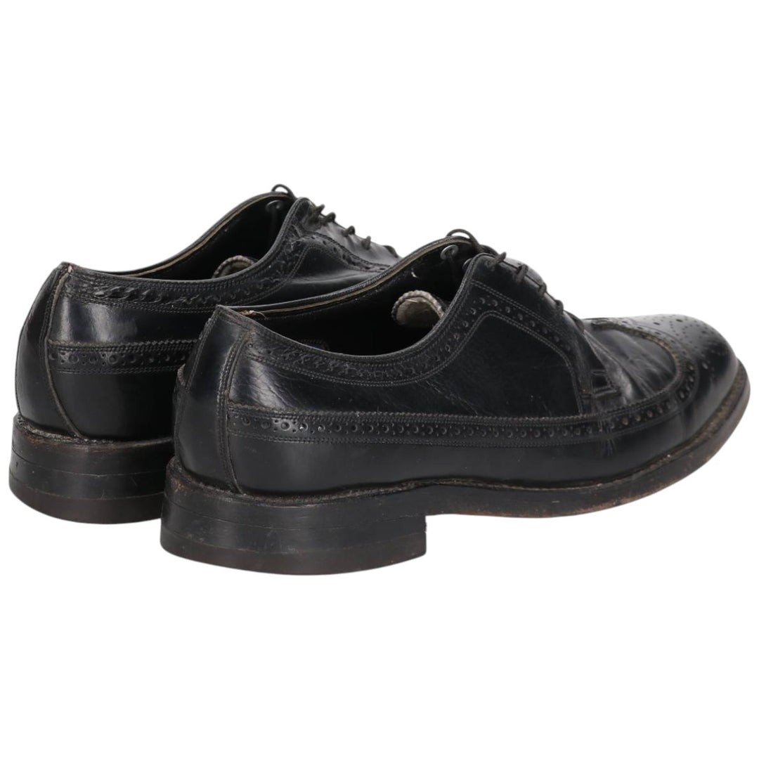 Florsheim Full Brogue Wingtip Shoes, 8 1/2D, Men's, 10.4" (equivalent) /saa014731 Men's 26.5cm unclear black type Vintage Second Hand