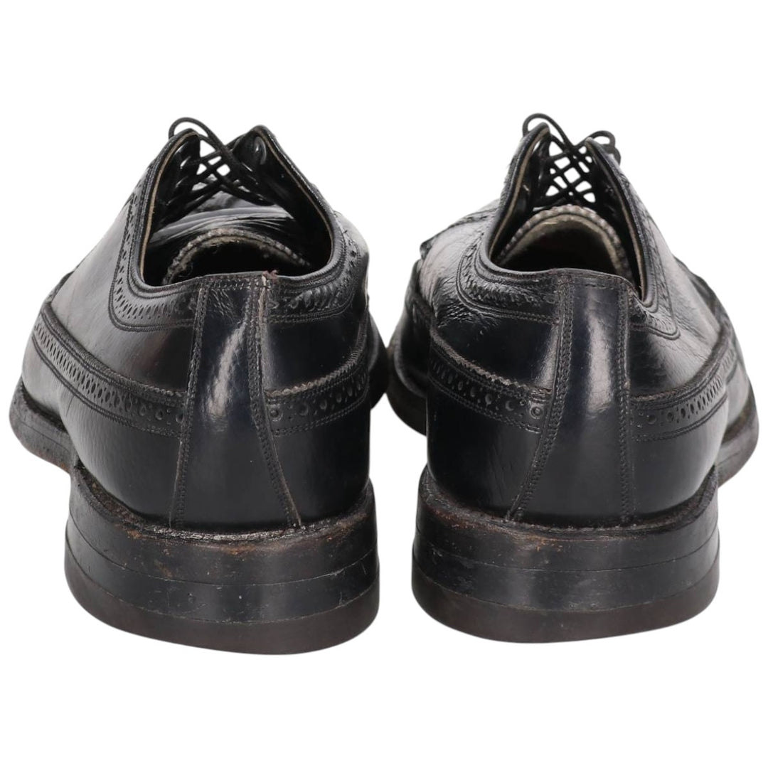 Florsheim Full Brogue Wingtip Shoes, 8 1/2D, Men's, 10.4" (equivalent) /saa014731 Men's 26.5cm unclear black type Vintage Second Hand