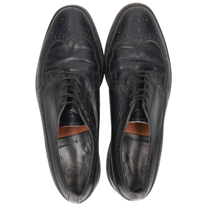 Florsheim Full Brogue Wingtip Shoes, 8 1/2D, Men's, 10.4" (equivalent) /saa014731 Men's 26.5cm unclear black type Vintage Second Hand