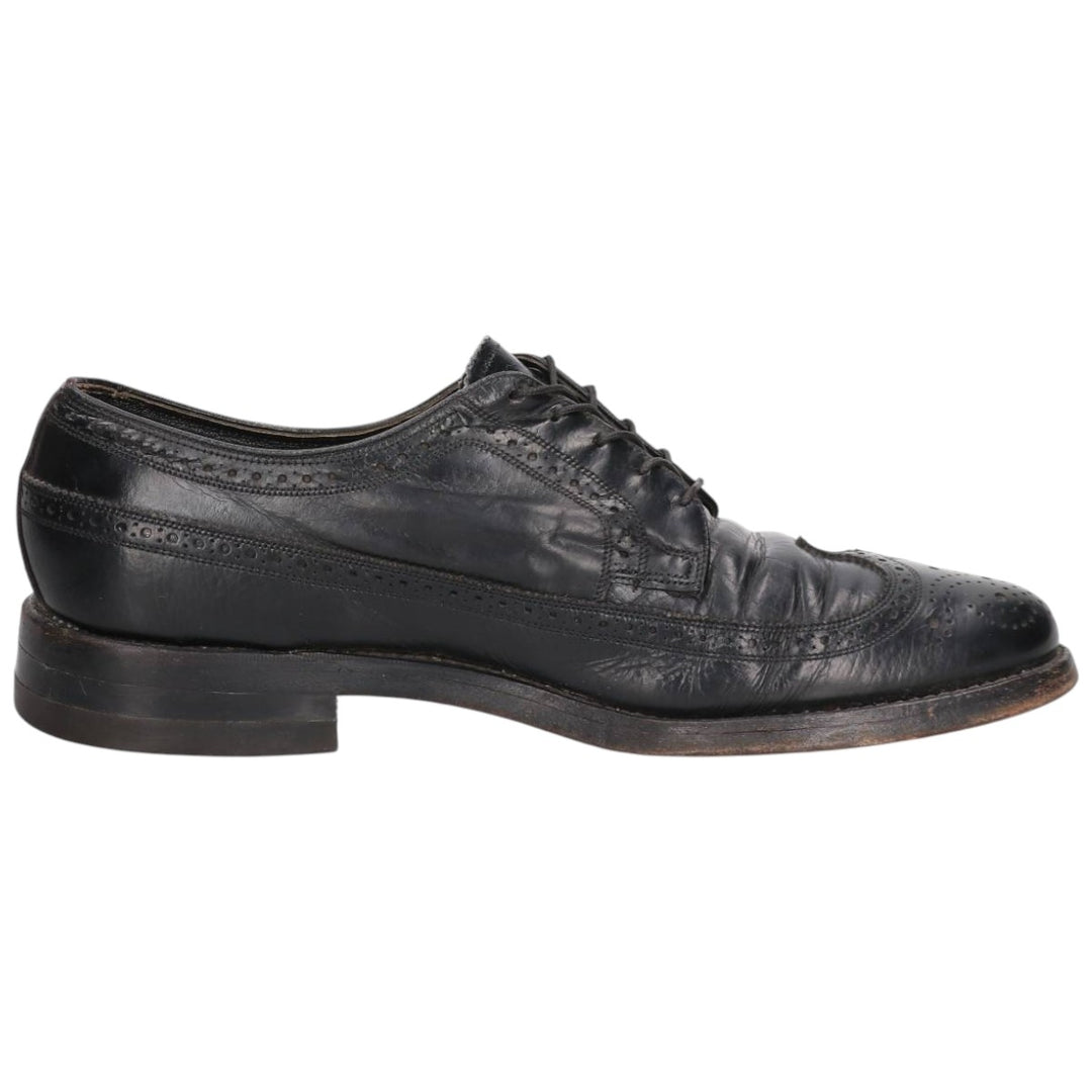 Florsheim Full Brogue Wingtip Shoes, 8 1/2D, Men's, 10.4" (equivalent) /saa014731 Men's 26.5cm unclear black type Vintage Second Hand