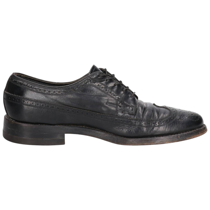 Florsheim Full Brogue Wingtip Shoes, 8 1/2D, Men's, 10.4" (equivalent) /saa014731 Men's 26.5cm unclear black type Vintage Second Hand