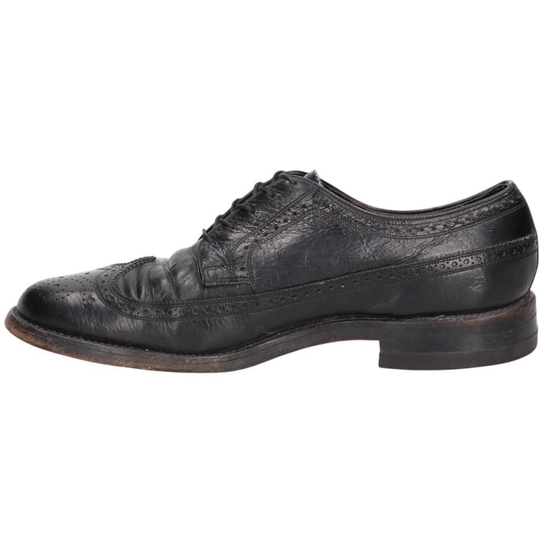 Florsheim Full Brogue Wingtip Shoes, 8 1/2D, Men's, 10.4" (equivalent) /saa014731 Men's 26.5cm unclear black type Vintage Second Hand