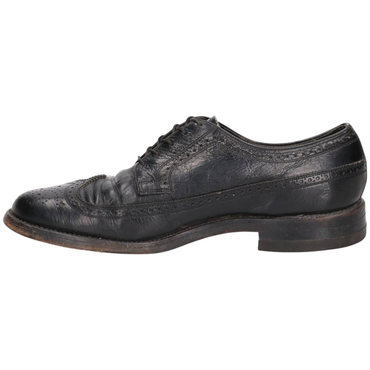 Florsheim Full Brogue Wingtip Shoes, 8 1/2D, Men's, 10.4" (equivalent) /saa014731 Men's 26.5cm unclear black type Vintage Second Hand
