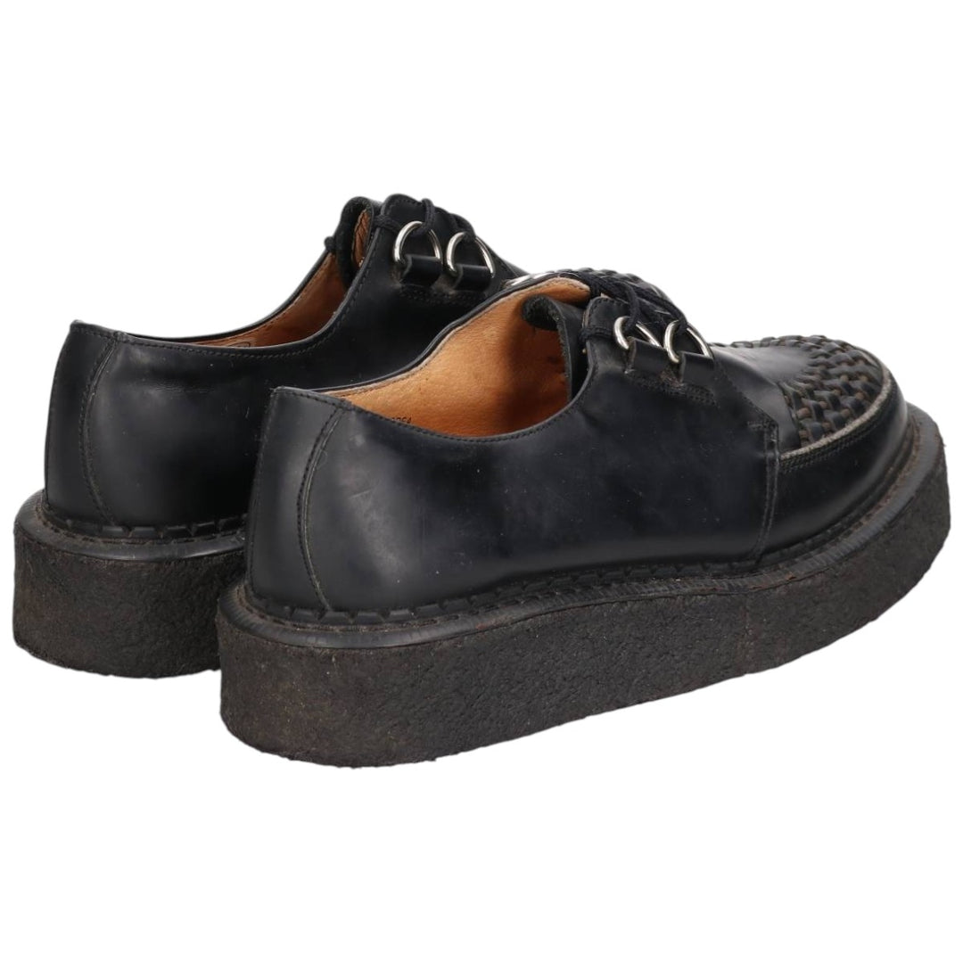 Getta Grip Braided Leather Shoes, Size 7, Men's, 10" (equivalent) /saa014732 Men's 25.5cm genuine leather black type Vintage Second Hand