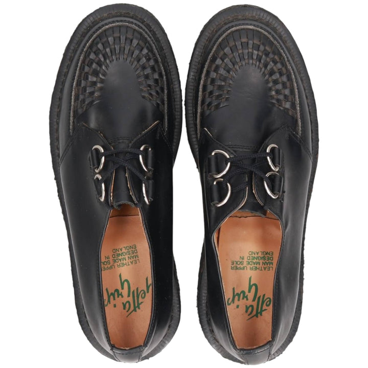 Getta Grip Braided Leather Shoes, Size 7, Men's, 10" (equivalent) /saa014732 Men's 25.5cm genuine leather black type Vintage Second Hand