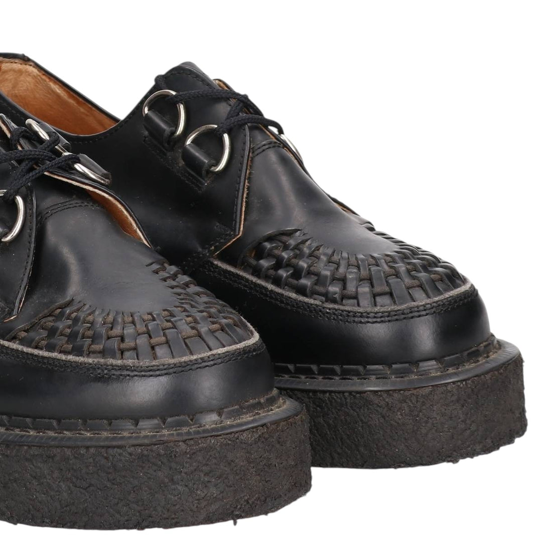 Getta Grip Braided Leather Shoes, Size 7, Men's, 10" (equivalent) /saa014732 Men's 25.5cm genuine leather black type Vintage Second Hand