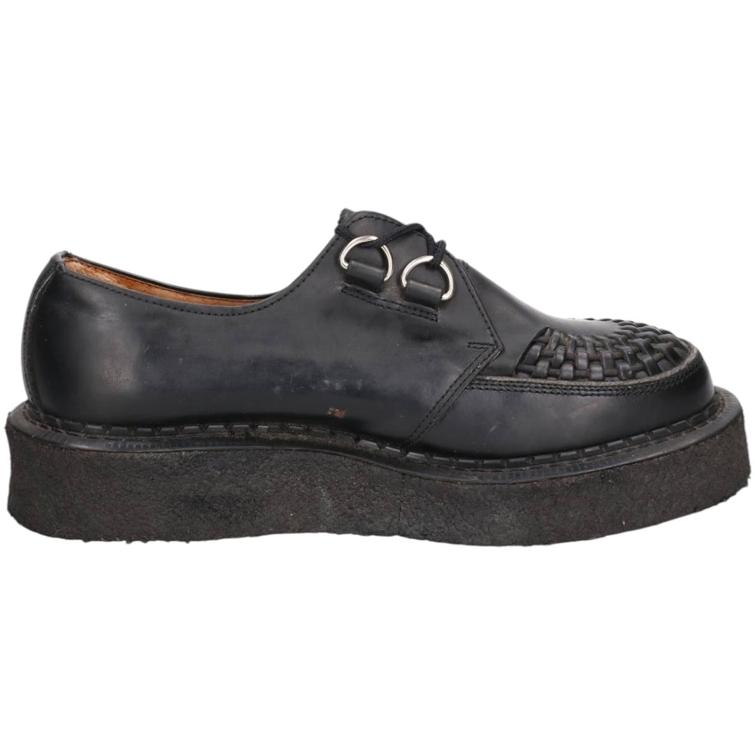 Getta Grip Braided Leather Shoes, Size 7, Men's, 10" (equivalent) /saa014732 Men's 25.5cm genuine leather black type Vintage Second Hand