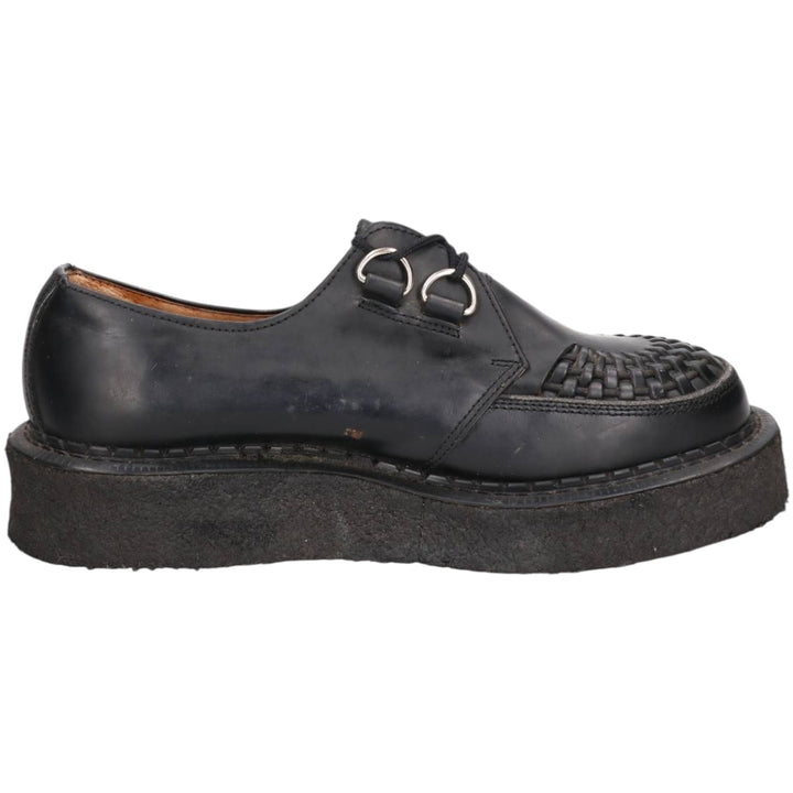 Getta Grip Braided Leather Shoes, Size 7, Men's, 10" (equivalent) /saa014732 Men's 25.5cm genuine leather black type Vintage Second Hand