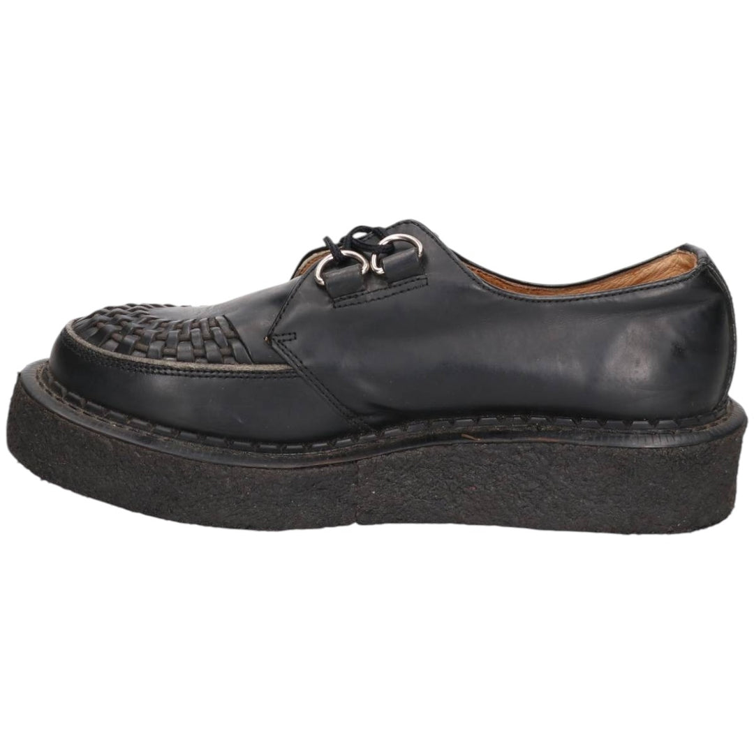 Getta Grip Braided Leather Shoes, Size 7, Men's, 10" (equivalent) /saa014732 Men's 25.5cm genuine leather black type Vintage Second Hand
