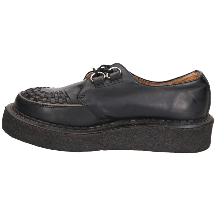 Getta Grip Braided Leather Shoes, Size 7, Men's, 10" (equivalent) /saa014732 Men's 25.5cm genuine leather black type Vintage Second Hand