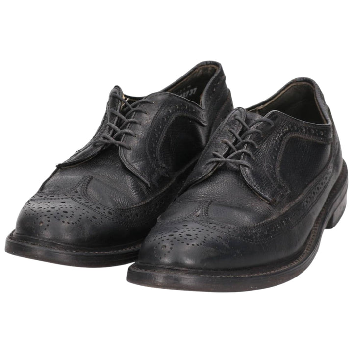 Full-brogue wingtip shoes, made in the USA, size 8 1/2D, men's size 10.6" /saa014734 Men's 27.0cm genuine leather black type Vintage Second Hand