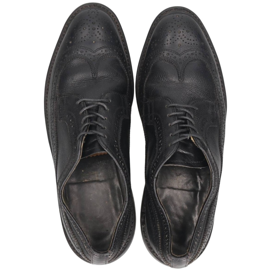 Full-brogue wingtip shoes, made in the USA, size 8 1/2D, men's size 10.6" /saa014734 Men's 27.0cm genuine leather black type Vintage Second Hand
