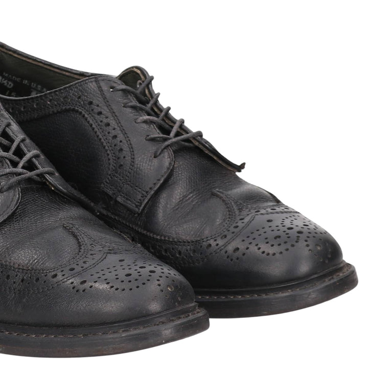Full-brogue wingtip shoes, made in the USA, size 8 1/2D, men's size 10.6" /saa014734 Men's 27.0cm genuine leather black type Vintage Second Hand