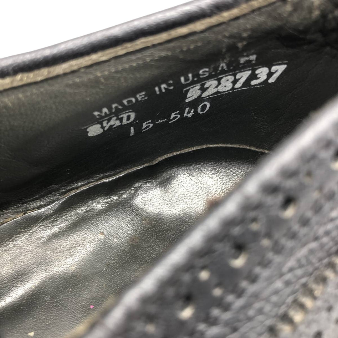 Full-brogue wingtip shoes, made in the USA, size 8 1/2D, men's size 10.6" /saa014734 Men's 27.0cm genuine leather black type Vintage Second Hand