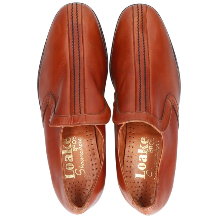 Loake Vamp Loafer, Made in England, 7 1/2" Men's 26.0cm genuine leather brown type Vintage Second Hand