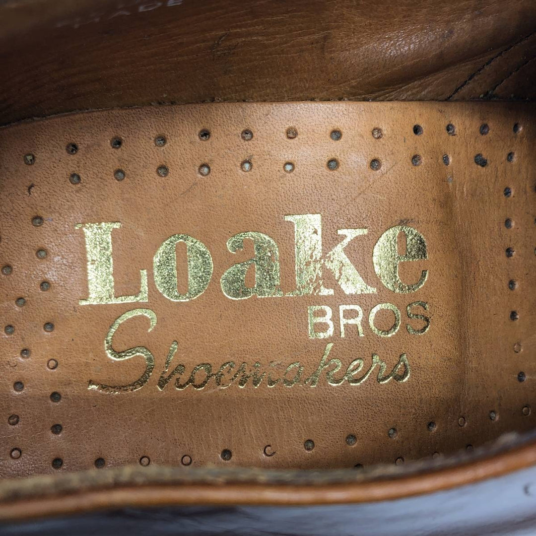 Loake Vamp Loafer, Made in England, 7 1/2" Men's 26.0cm genuine leather brown type Vintage Second Hand