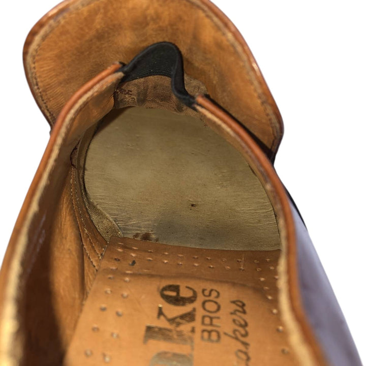 Loake Vamp Loafer, Made in England, 7 1/2" Men's 26.0cm genuine leather brown type Vintage Second Hand