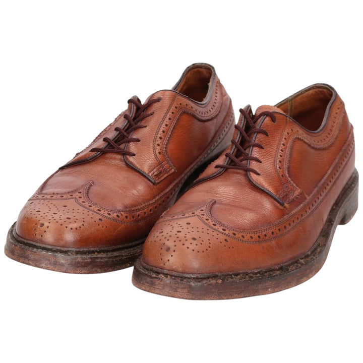 DANIEL FORBES CO. Full-brogue wingtip shoes, Made in USA, Size 12, Men's, Size 11.2" (saa014738) Men's 28.5cm genuine leather brown type Vintage Second Hand