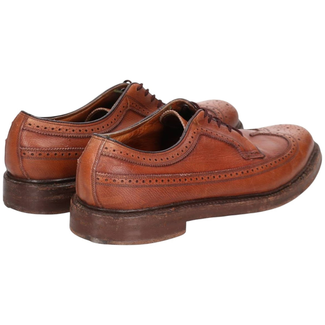 DANIEL FORBES CO. Full-brogue wingtip shoes, Made in USA, Size 12, Men's, Size 11.2" (saa014738) Men's 28.5cm genuine leather brown type Vintage Second Hand