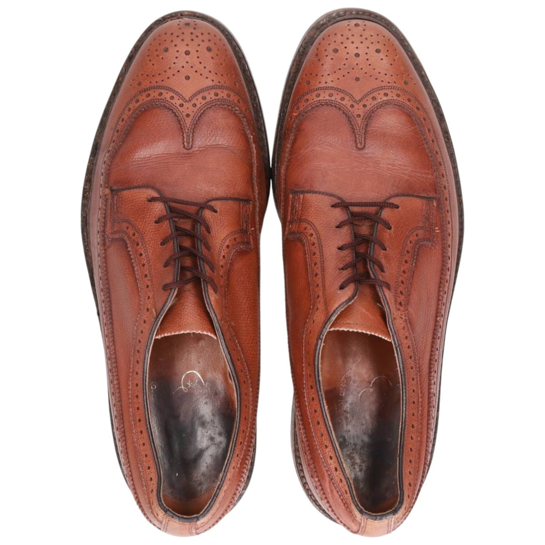 DANIEL FORBES CO. Full-brogue wingtip shoes, Made in USA, Size 12, Men's, Size 11.2" (saa014738) Men's 28.5cm genuine leather brown type Vintage Second Hand