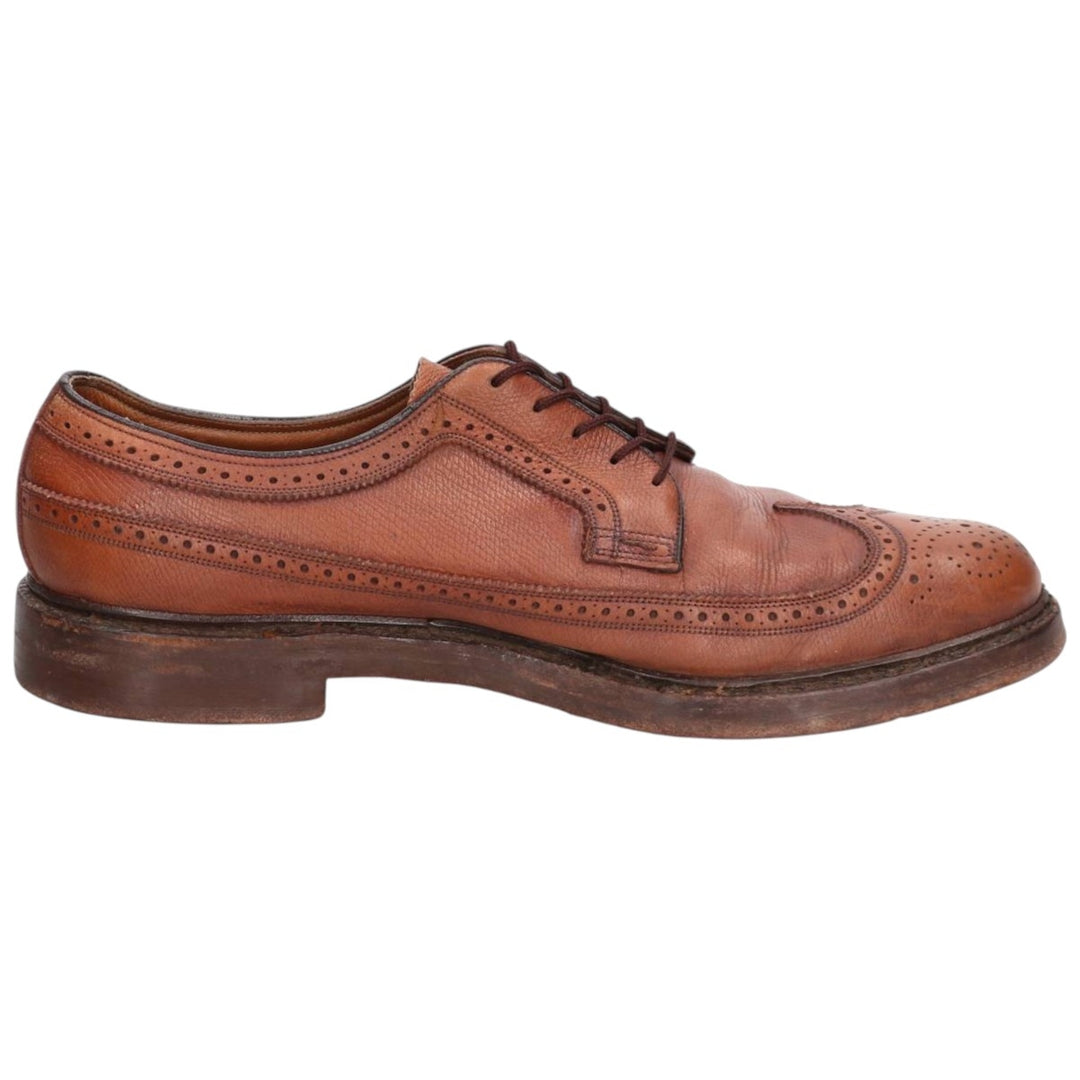 DANIEL FORBES CO. Full-brogue wingtip shoes, Made in USA, Size 12, Men's, Size 11.2" (saa014738) Men's 28.5cm genuine leather brown type Vintage Second Hand