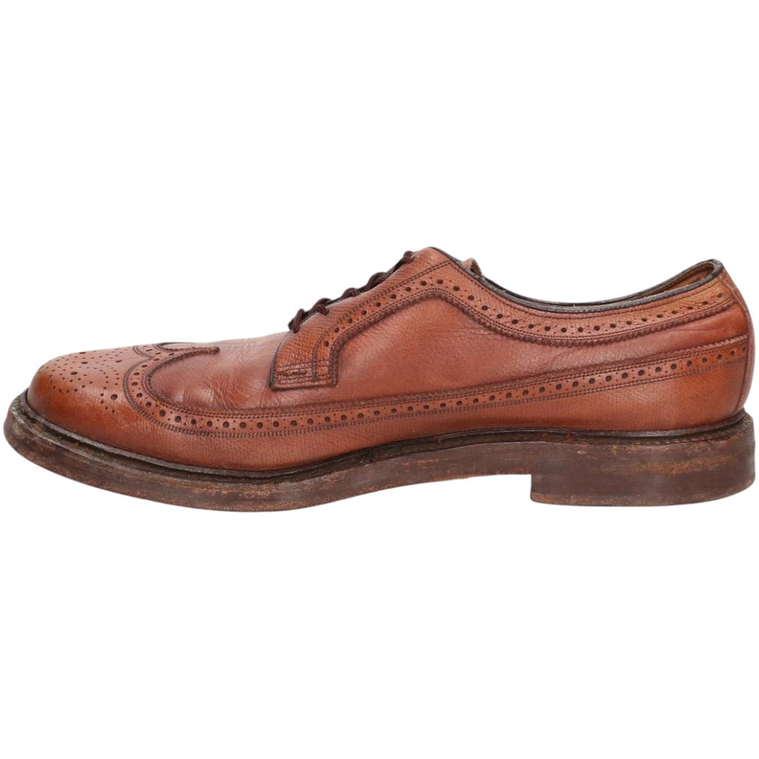 DANIEL FORBES CO. Full-brogue wingtip shoes, Made in USA, Size 12, Men's, Size 11.2" (saa014738) Men's 28.5cm genuine leather brown type Vintage Second Hand