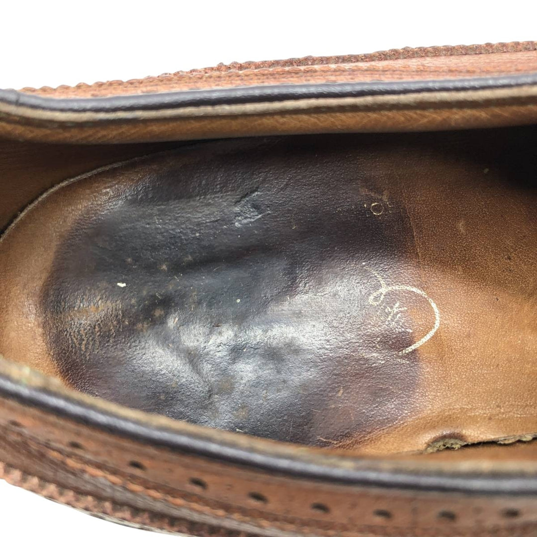 DANIEL FORBES CO. Full-brogue wingtip shoes, Made in USA, Size 12, Men's, Size 11.2" (saa014738) Men's 28.5cm genuine leather brown type Vintage Second Hand