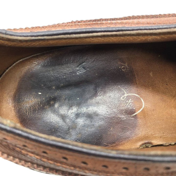DANIEL FORBES CO. Full-brogue wingtip shoes, Made in USA, Size 12, Men's, Size 11.2" (saa014738) Men's 28.5cm genuine leather brown type Vintage Second Hand