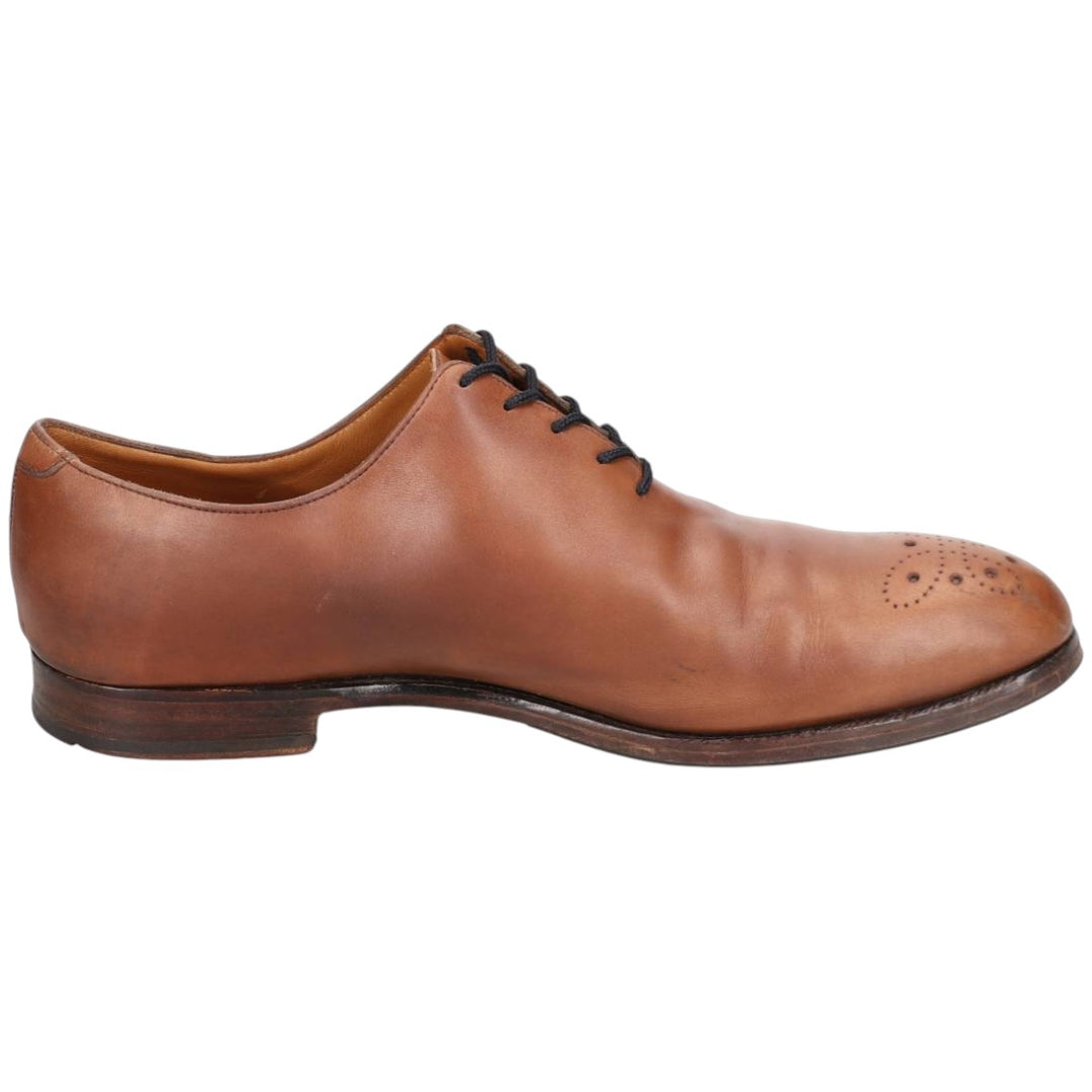 BOWEN semi-brogue plain-toe shoes, made in England, size 8 1/2 Men's 27.0cm genuine leather brown type Vintage Second Hand