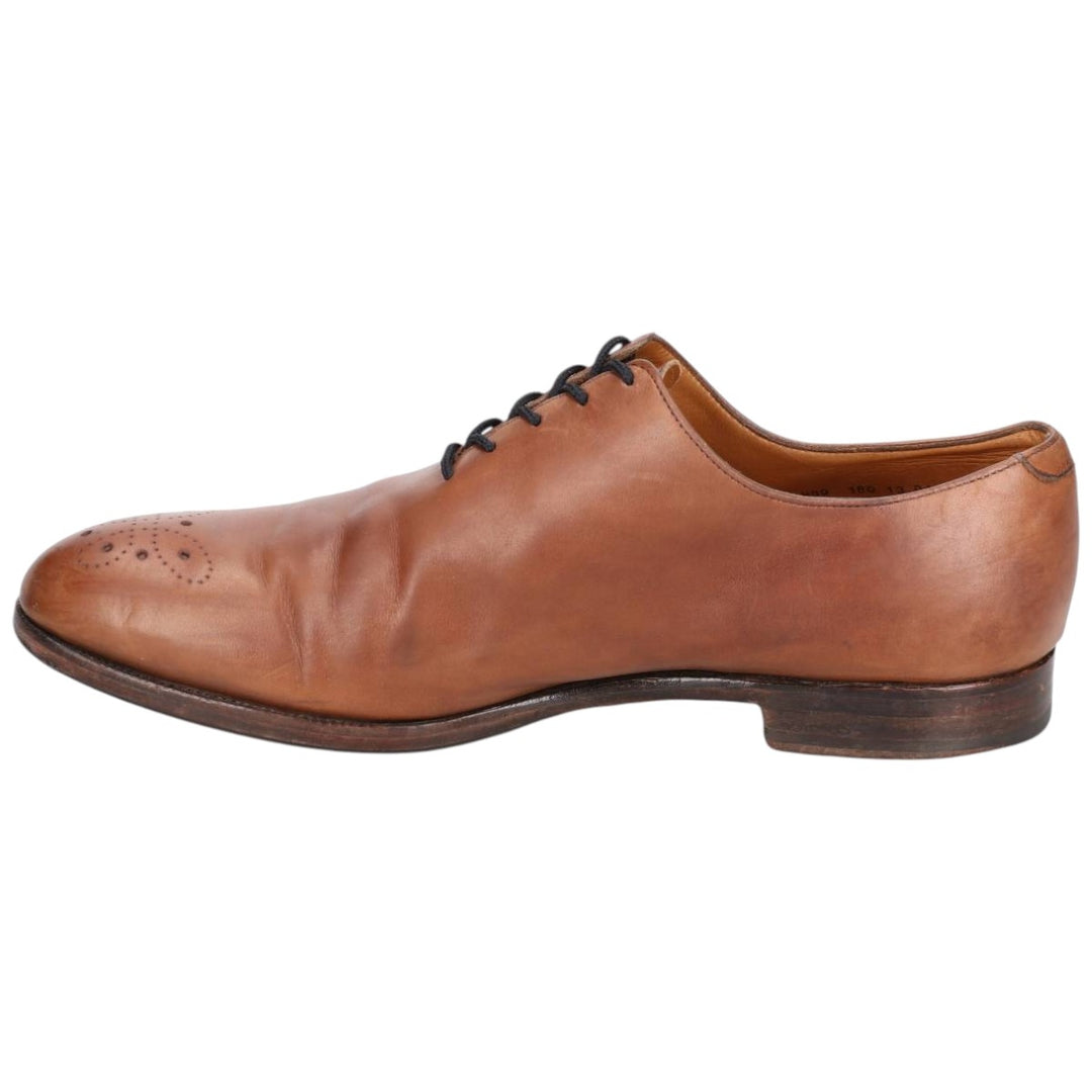 BOWEN semi-brogue plain-toe shoes, made in England, size 8 1/2 Men's 27.0cm genuine leather brown type Vintage Second Hand