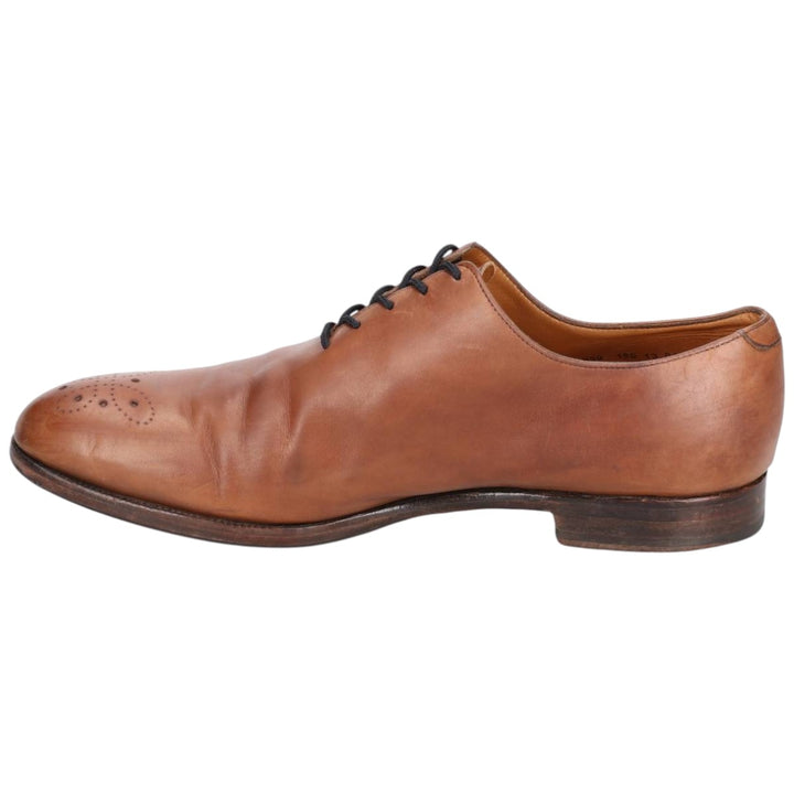 BOWEN semi-brogue plain-toe shoes, made in England, size 8 1/2 Men's 27.0cm genuine leather brown type Vintage Second Hand