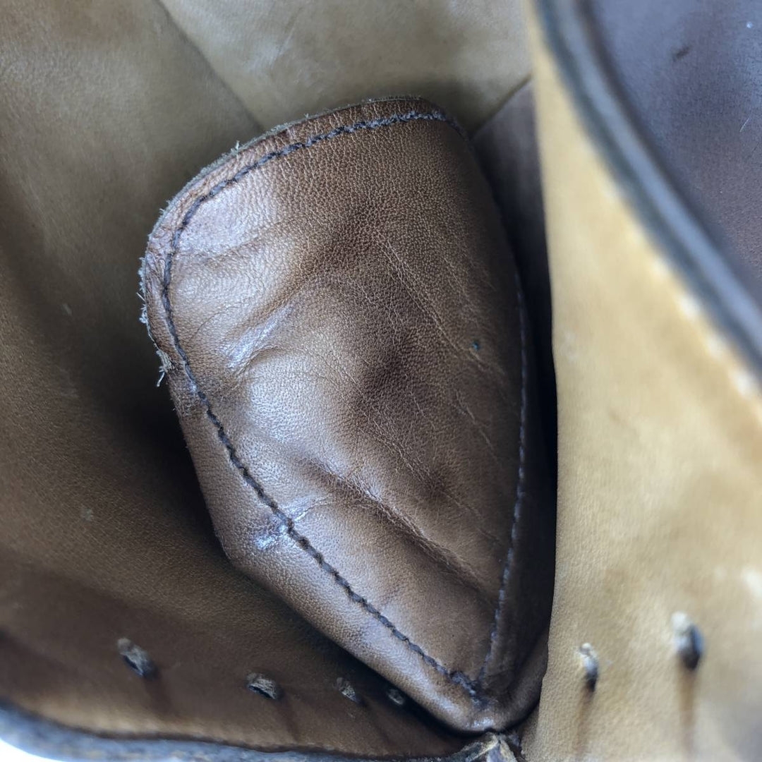 BOWEN semi-brogue plain-toe shoes, made in England, size 8 1/2 Men's 27.0cm genuine leather brown type Vintage Second Hand