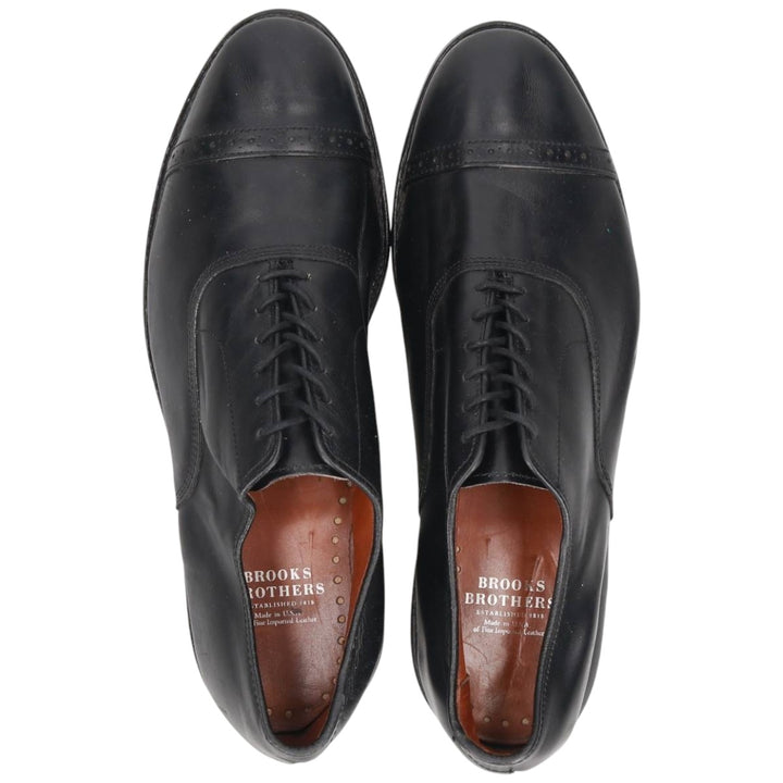 Brooks Brothers Straight Tip Shoes, Made in USA, Size 9 1/2D Men's 27.5cm genuine leather black type Vintage Second Hand