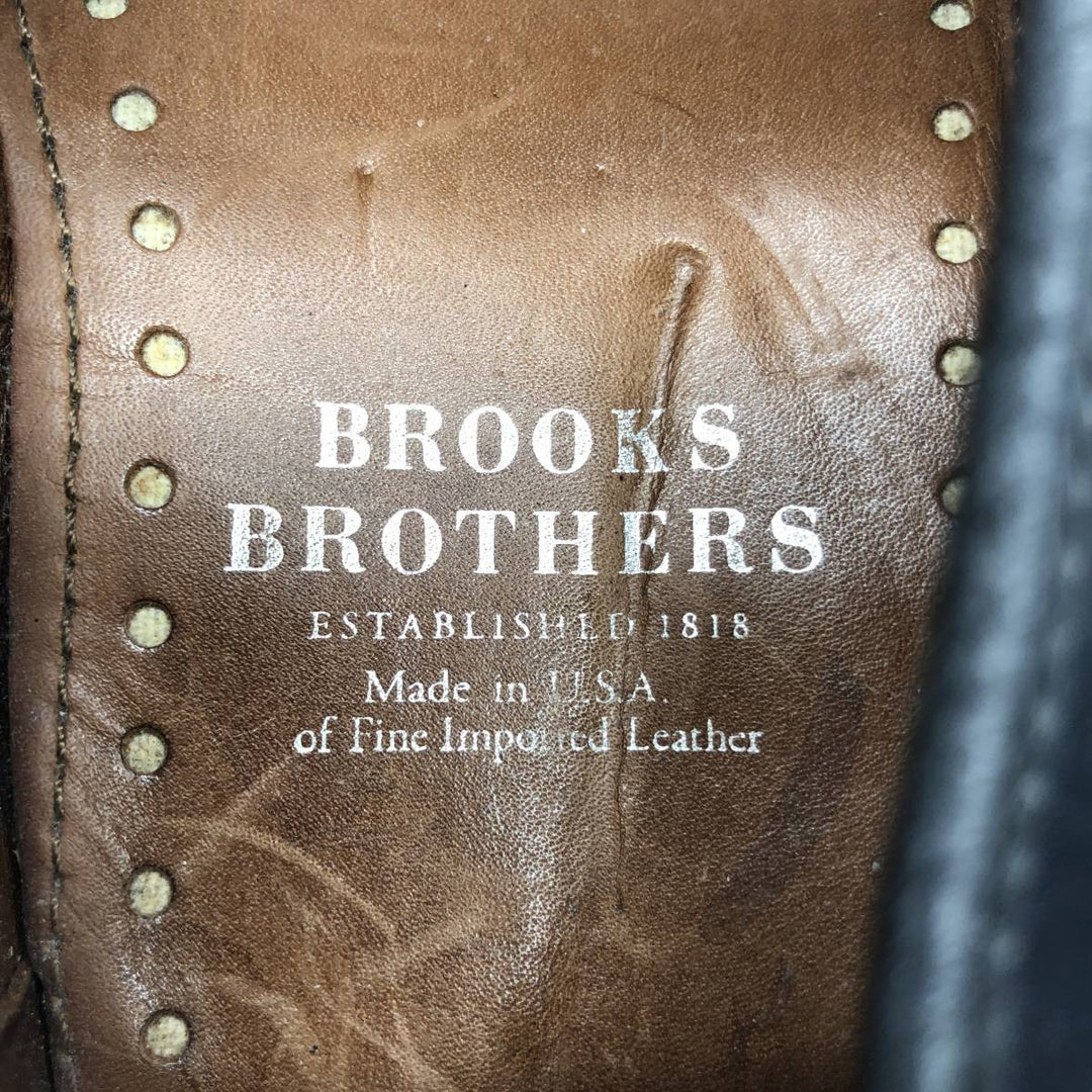 Brooks Brothers Straight Tip Shoes, Made in USA, Size 9 1/2D Men's 27.5cm genuine leather black type Vintage Second Hand
