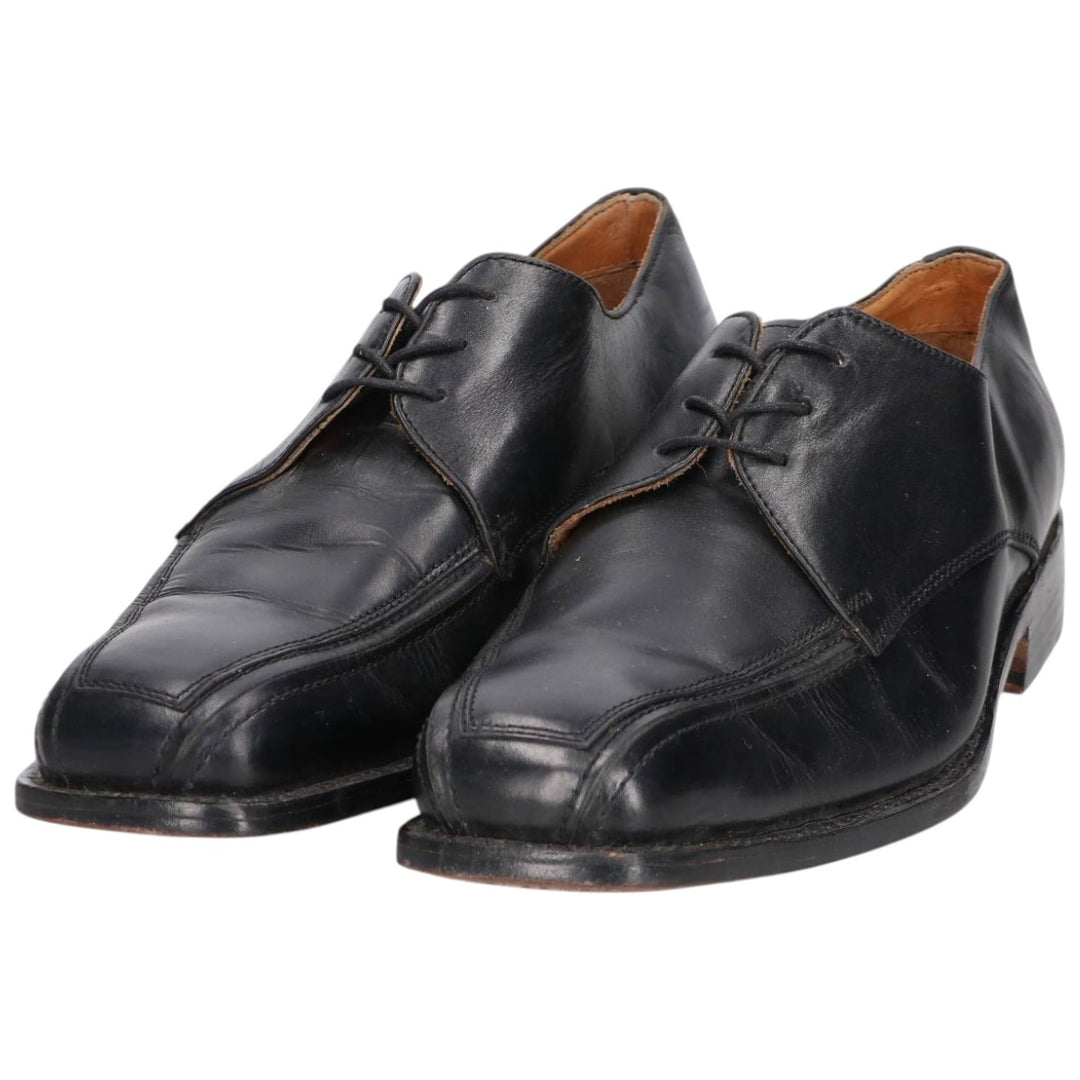 HESSELS Square Toe Leather Shoes, Size 42, Men's Size 11 (equivalent) /saa014750 Men's 28.0cm genuine leather black type Vintage Second Hand