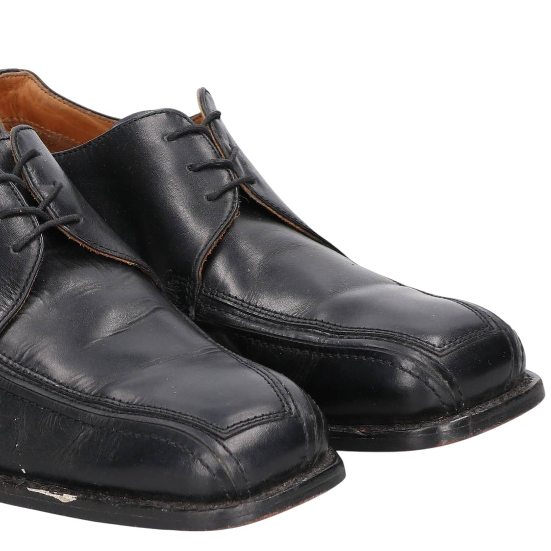 HESSELS Square Toe Leather Shoes, Size 42, Men's Size 11 (equivalent) /saa014750 Men's 28.0cm genuine leather black type Vintage Second Hand