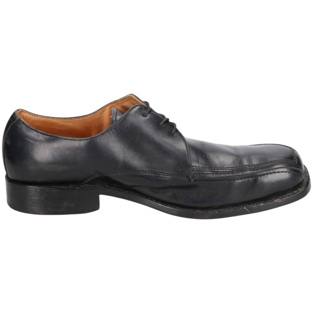 HESSELS Square Toe Leather Shoes, Size 42, Men's Size 11 (equivalent) /saa014750 Men's 28.0cm genuine leather black type Vintage Second Hand