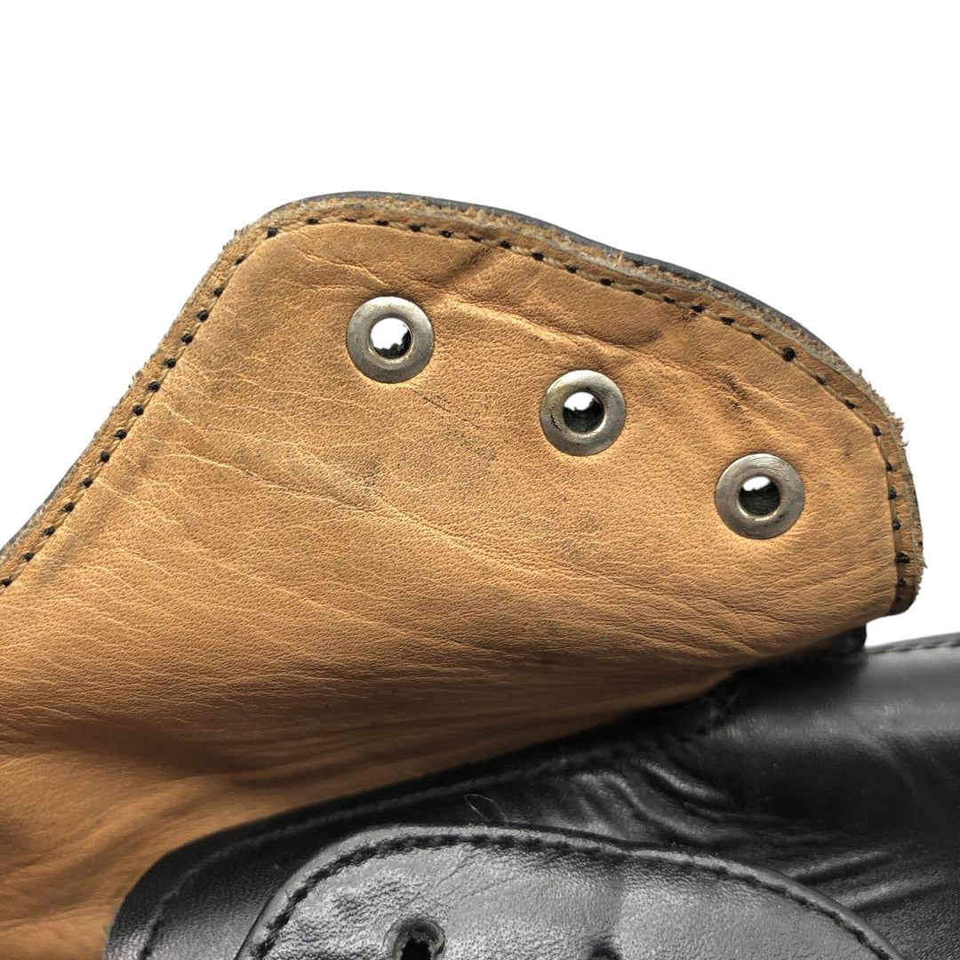 HESSELS Square Toe Leather Shoes, Size 42, Men's Size 11 (equivalent) /saa014750 Men's 28.0cm genuine leather black type Vintage Second Hand