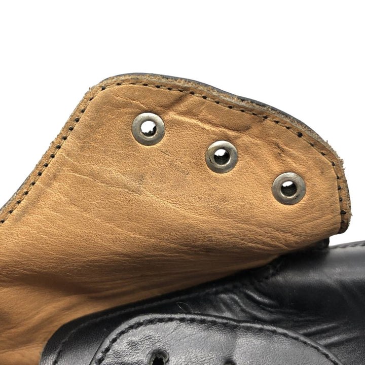 HESSELS Square Toe Leather Shoes, Size 42, Men's Size 11 (equivalent) /saa014750 Men's 28.0cm genuine leather black type Vintage Second Hand