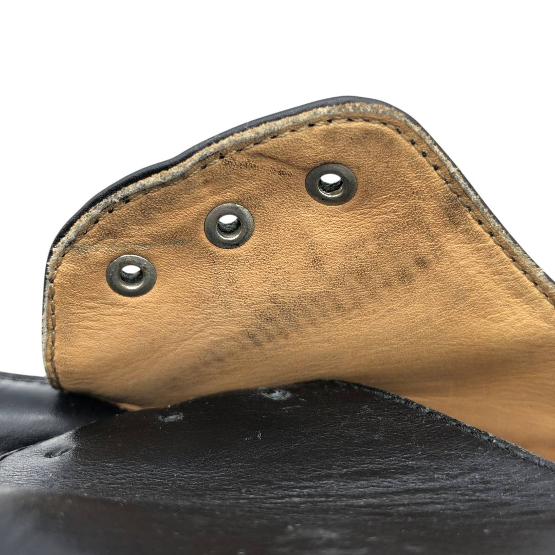 HESSELS Square Toe Leather Shoes, Size 42, Men's Size 11 (equivalent) /saa014750 Men's 28.0cm genuine leather black type Vintage Second Hand