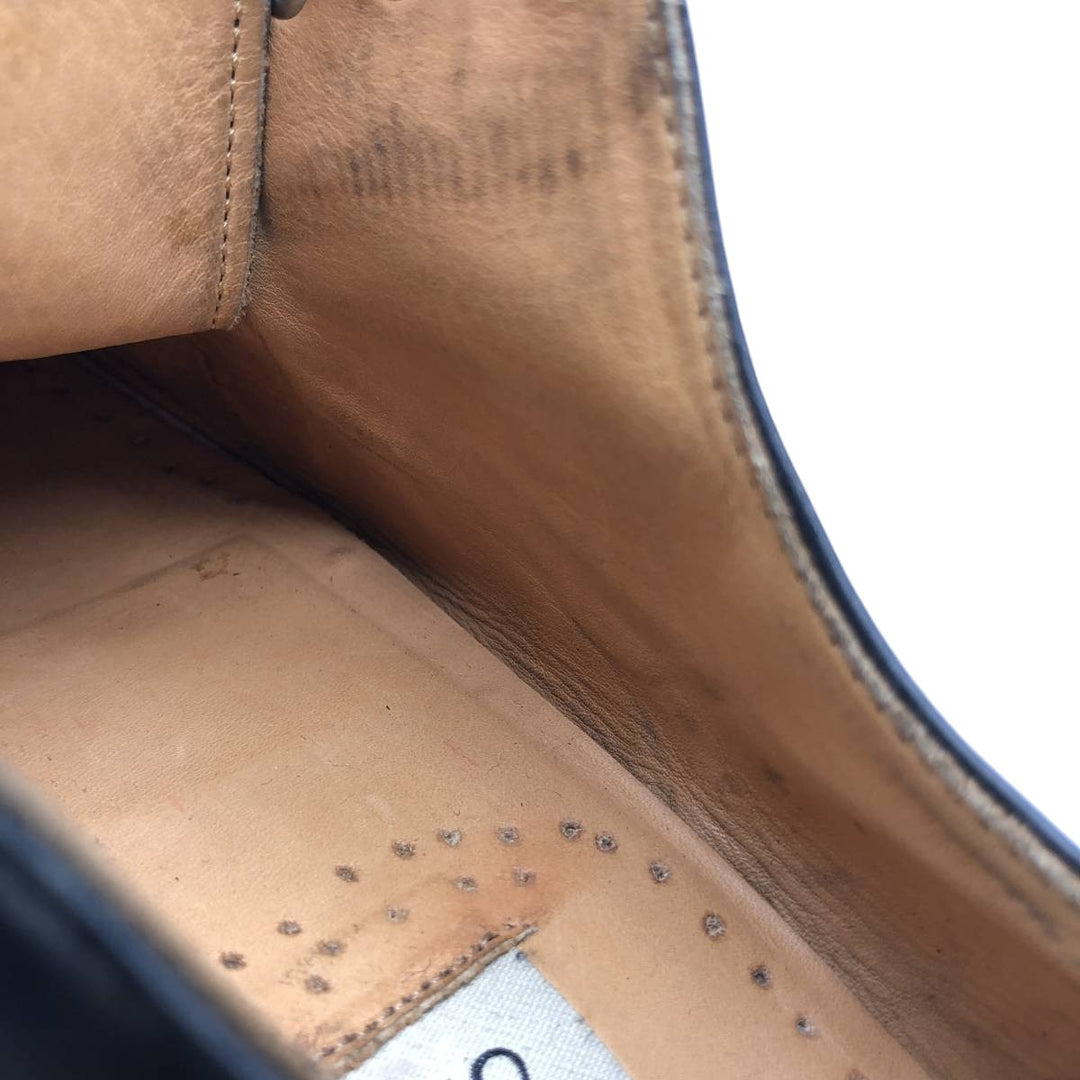 HESSELS Square Toe Leather Shoes, Size 42, Men's Size 11 (equivalent) /saa014750 Men's 28.0cm genuine leather black type Vintage Second Hand