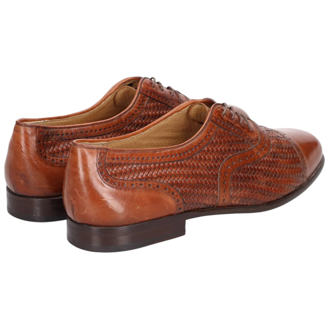 MEZLAN Braided Straight Tip Shoes, Made in Spain, Size 9M, Men's 10.6" (equivalent) /saa014752 Men's 27.0cm genuine leather brown type Vintage Second Hand