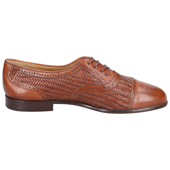MEZLAN Braided Straight Tip Shoes, Made in Spain, Size 9M, Men's 10.6" (equivalent) /saa014752 Men's 27.0cm genuine leather brown type Vintage Second Hand