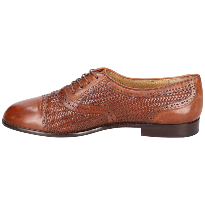 MEZLAN Braided Straight Tip Shoes, Made in Spain, Size 9M, Men's 10.6" (equivalent) /saa014752 Men's 27.0cm genuine leather brown type Vintage Second Hand