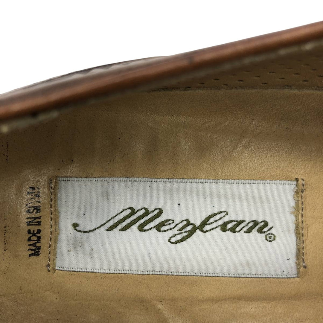 MEZLAN Braided Straight Tip Shoes, Made in Spain, Size 9M, Men's 10.6" (equivalent) /saa014752 Men's 27.0cm genuine leather brown type Vintage Second Hand